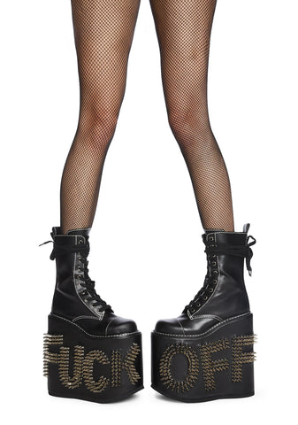 Never Censored Platform Boots - Black