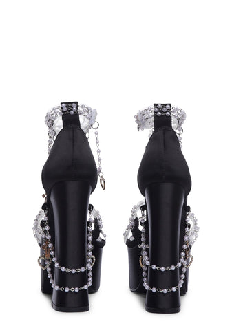 Holy Revelation Platform Heels - Black