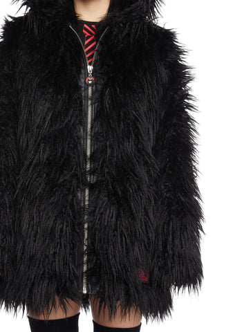 Don't Bother Meow Faux Fur Jacket