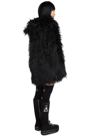 Don't Bother Meow Faux Fur Jacket