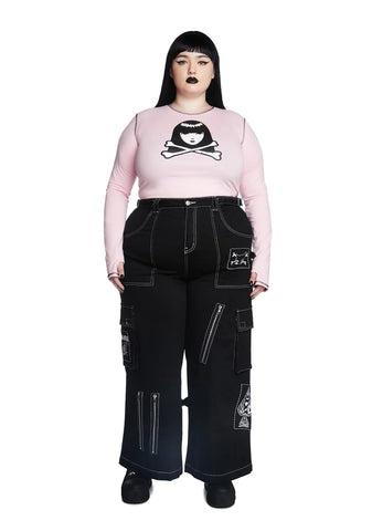 Plus Baby Stay Distant Long Sleeve Top