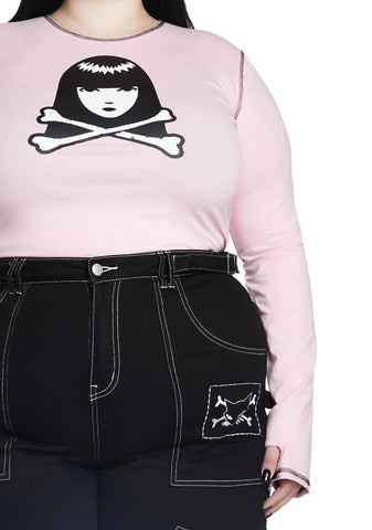 Plus Baby Stay Distant Long Sleeve Top