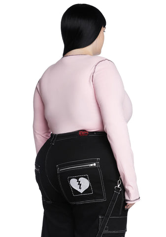 Plus Baby Stay Distant Long Sleeve Top