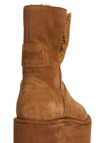 Atmosphere Fleece Lined Suede Platform Boots - Brown