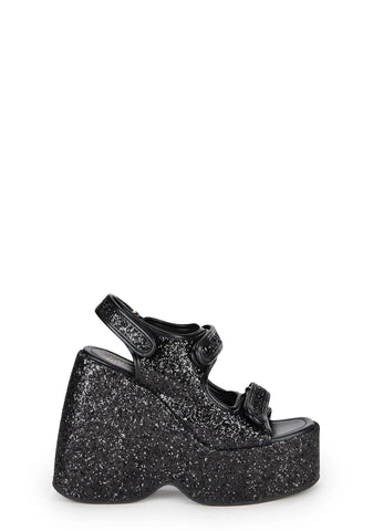 Too Hot Platform Sandals - Black