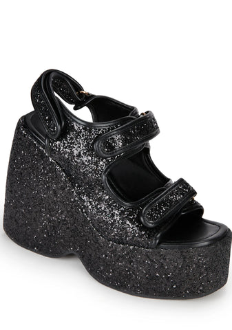 Too Hot Platform Sandals - Black