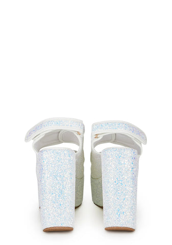 Too Hot Platform Sandals - White