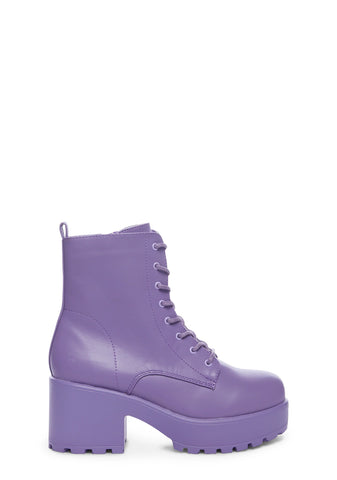 Purple Gin Platform Boots