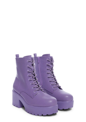 Purple Gin Platform Boots