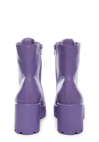 Purple Gin Platform Boots