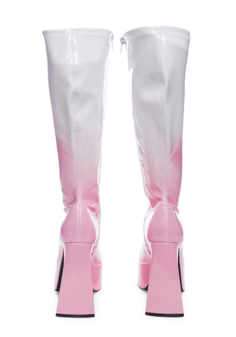 Raspberry Ripple Heeled Boots