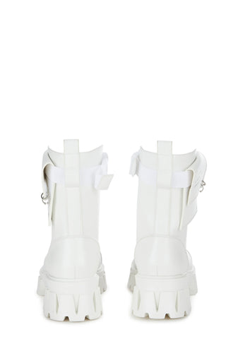 Banshee Combat Boots - White