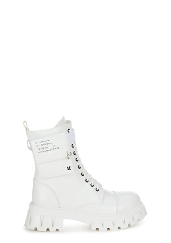 Banshee Combat Boots - White