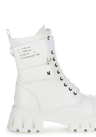 Banshee Combat Boots - White