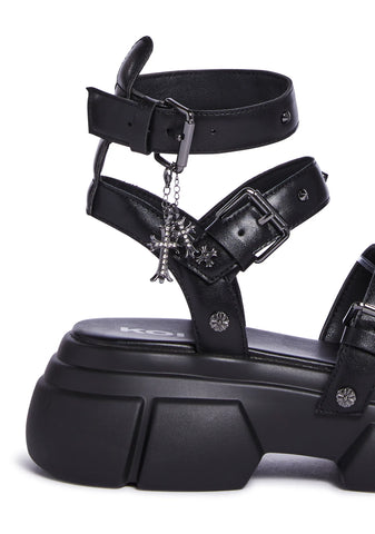 A Raining Vengeance Platform Sandals