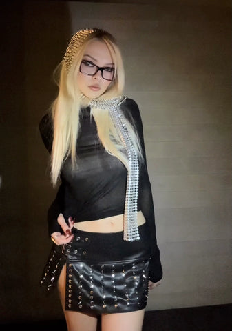 Tough As Titans Studded Skirt