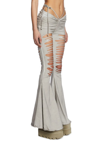 Echo Ecru V-Cut Cut-Out Bell Bottoms