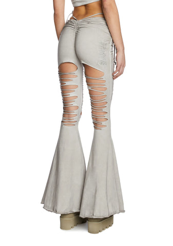 Echo Ecru V-Cut Cut-Out Bell Bottoms