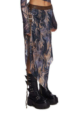 Echo Rockslide Print Midi Skirt