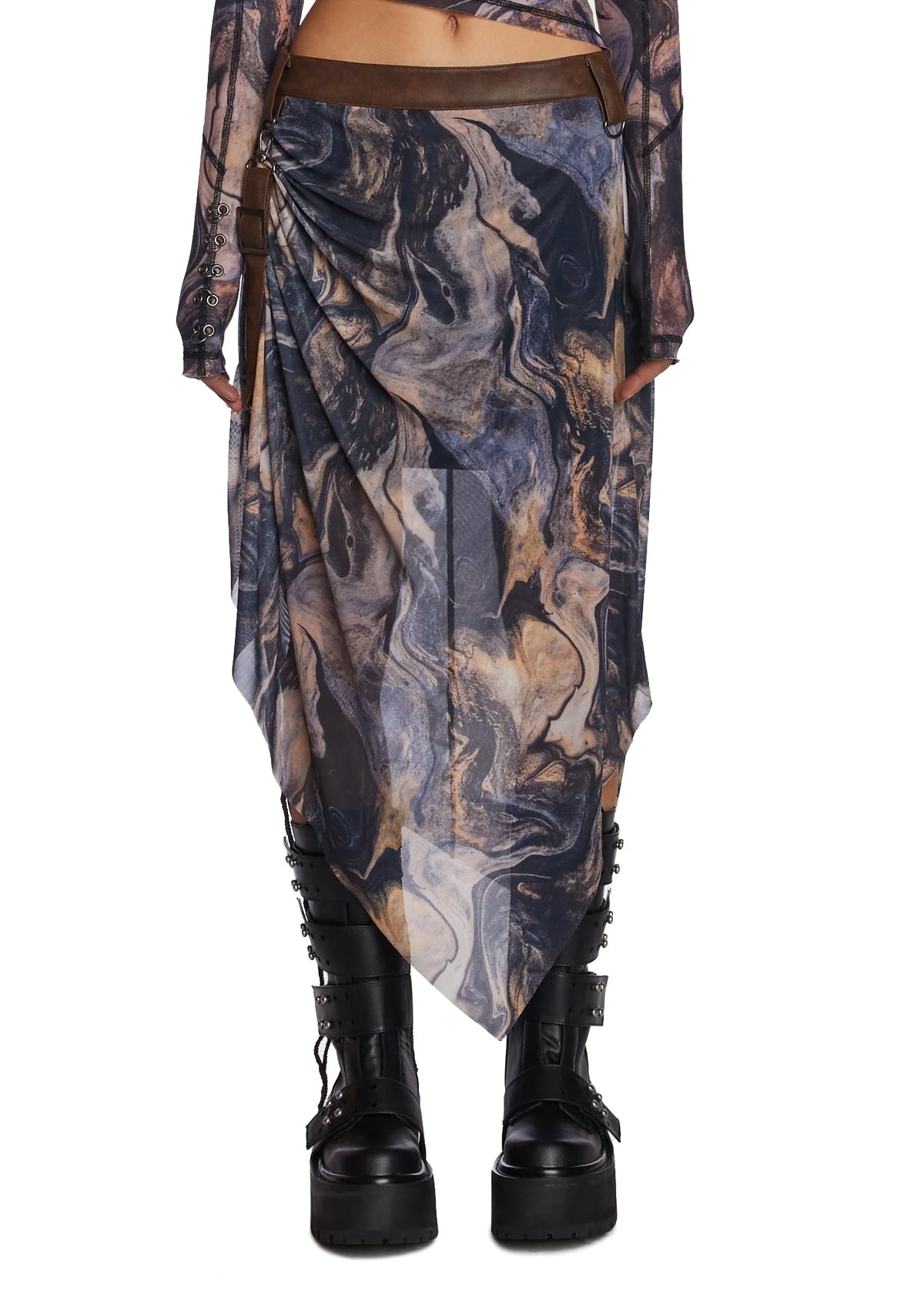 Echo Rockslide Print Midi Skirt