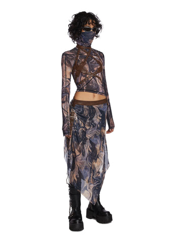 Echo Rockslide Print Midi Skirt