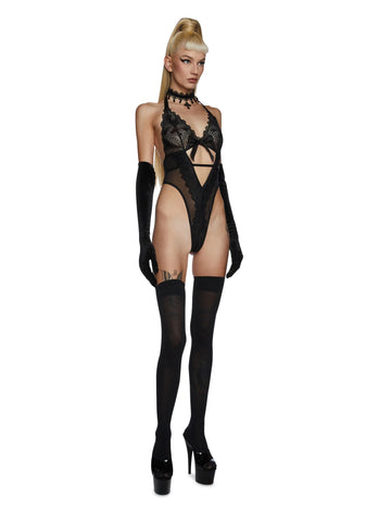 Dee Eyelash Lace And Mesh Bodysuit
