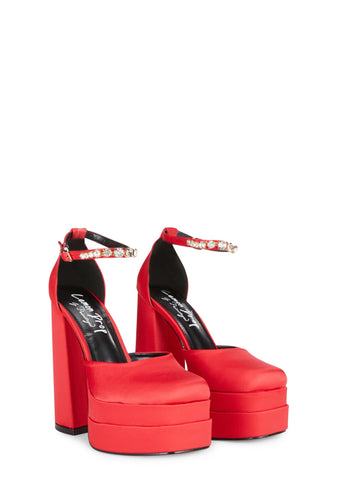 Typhoon Platform Heels - Red