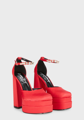 Typhoon Platform Heels - Red