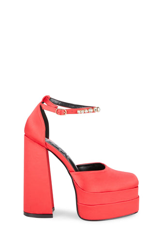 Typhoon Platform Heels - Red