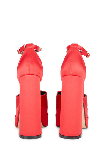Typhoon Platform Heels - Red