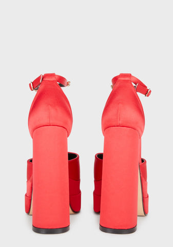 Typhoon Platform Heels - Red