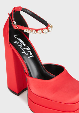 Typhoon Platform Heels - Red