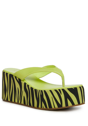 Safari Paradise Platform Sandals-Yellow