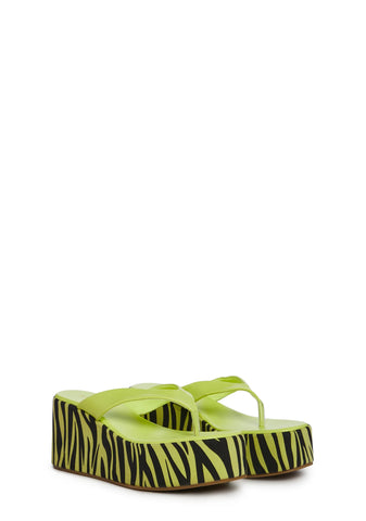 Safari Paradise Platform Sandals-Yellow