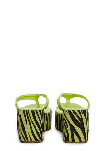 Safari Paradise Platform Sandals-Yellow