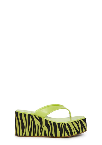 Safari Paradise Platform Sandals-Yellow