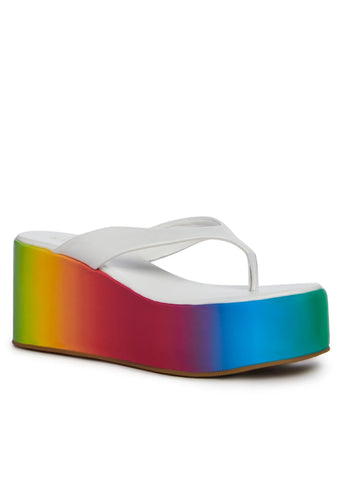 Safari Paradise Platform Sandals-Rainbow
