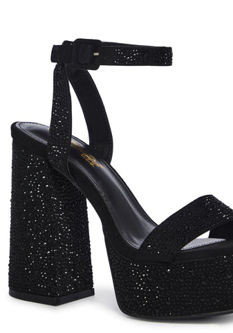 Late Night Dance Block Heels- Black