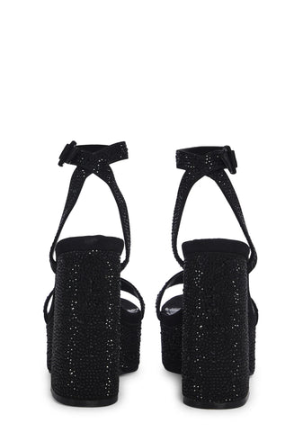 Late Night Dance Block Heels- Black