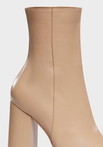 Supine Platform Ankle Boots - Brown