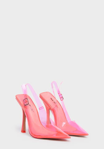 Infinity Pointed Toe Heels - Pink