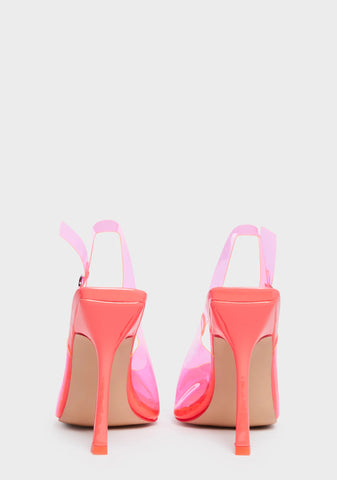 Infinity Pointed Toe Heels - Pink