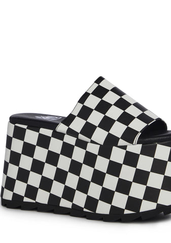 Gwen Platform Sandals - Checkered