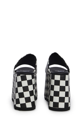 Gwen Platform Sandals - Checkered