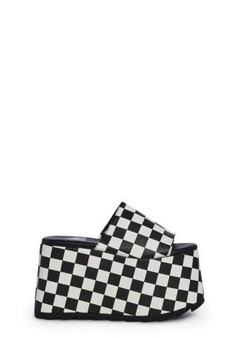 Gwen Platform Sandals - Checkered