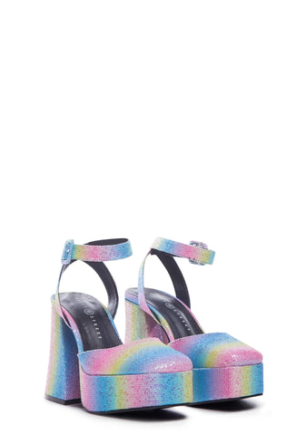 Rainbow Glitter Heels