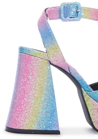 Rainbow Glitter Heels
