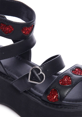 x Dolls Kill Rogue Lovergirl Flatform Sandals
