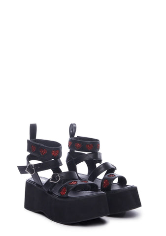 x Dolls Kill Rogue Lovergirl Flatform Sandals
