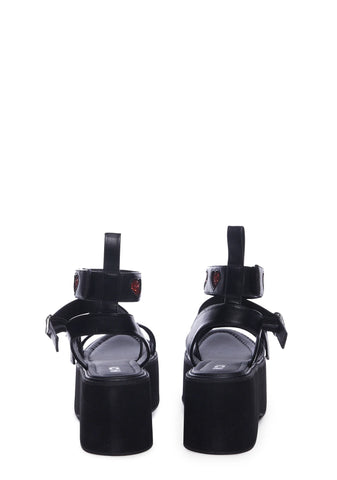 x Dolls Kill Rogue Lovergirl Flatform Sandals